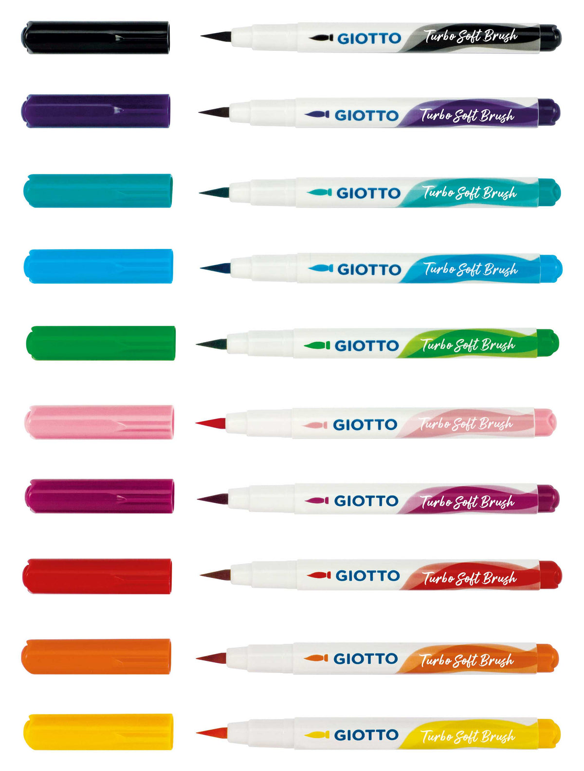 Flomasteri sa četkicom GIOTTO Turbo Soft Brush - 10 kom
