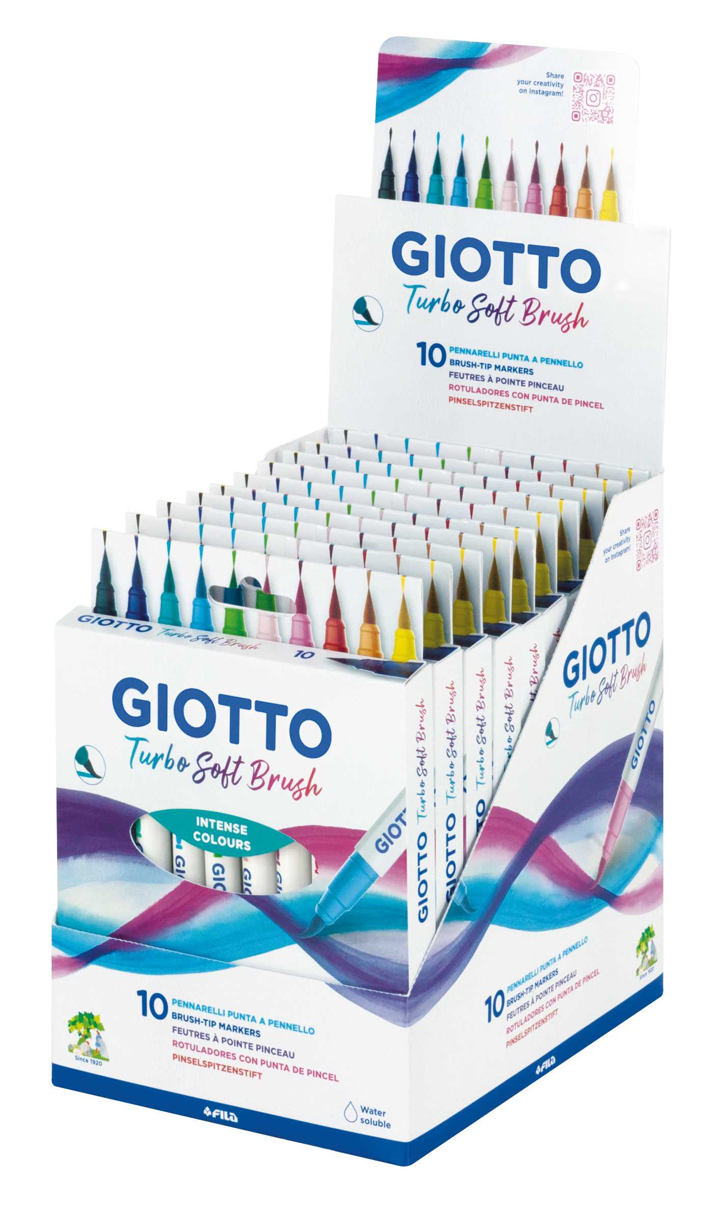 Flomasteri sa četkicom GIOTTO Turbo Soft Brush - 10 kom