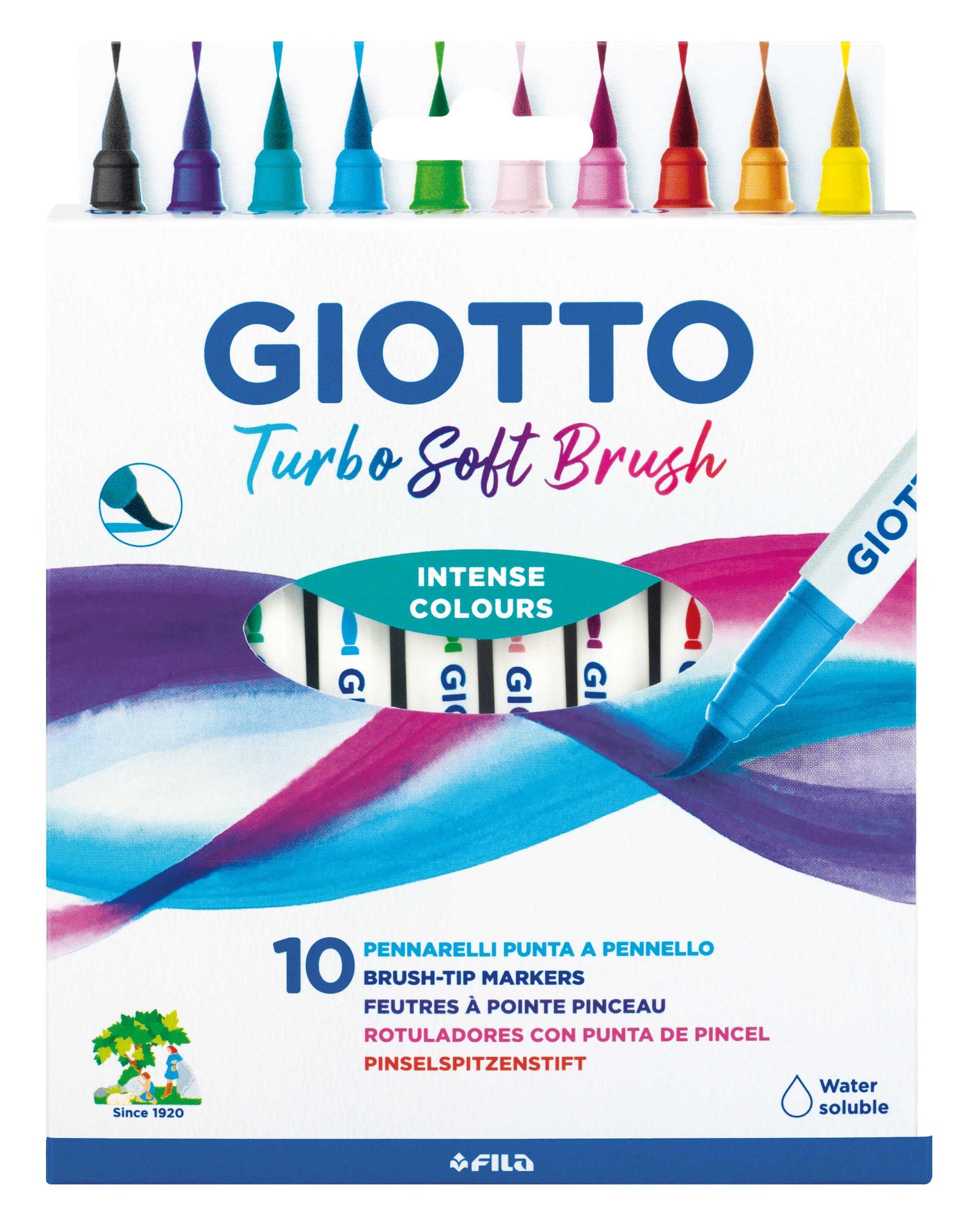 Flomasteri sa četkicom GIOTTO Turbo Soft Brush - 10 kom