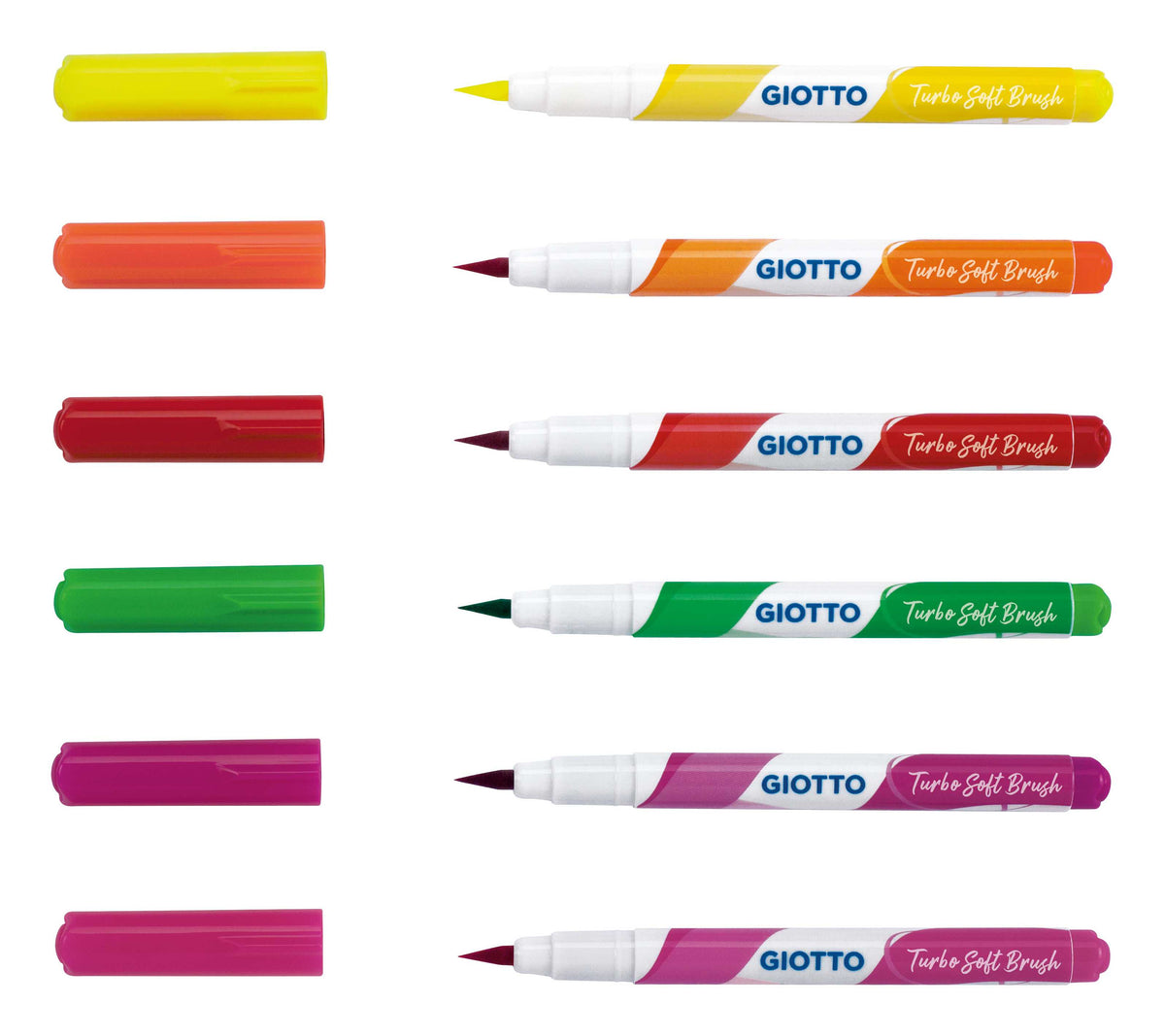Flomasteri sa četkicom GIOTTO Turbo Soft Brush Fluo 6 kom