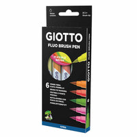 Flomasteri sa četkicom GIOTTO Turbo Soft Brush Fluo 6 kom