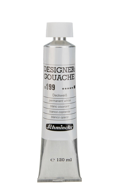 Gvaš boja Schmincke Designers Gouache 120 ml – 199 Neprovidna bela