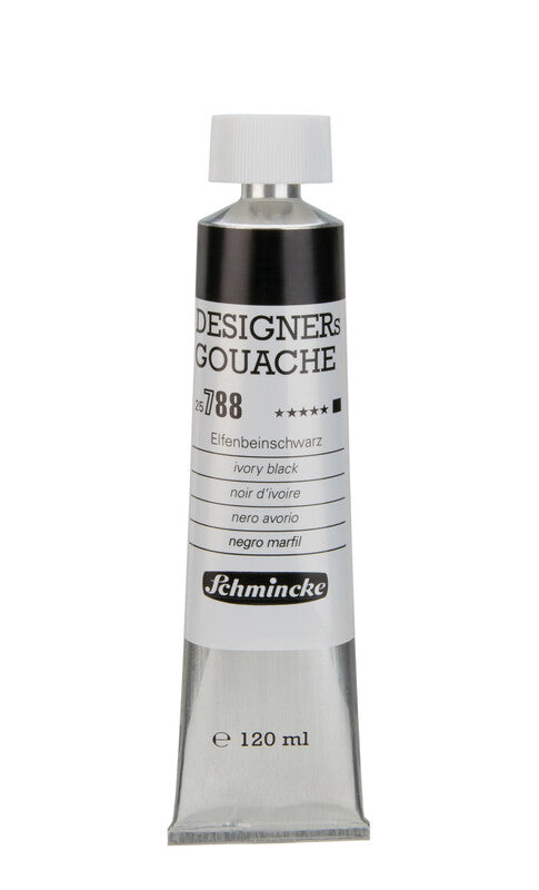 Gvaš boja Schmincke Designers Gouache 120 ml – 788 Boja slonove kosti crna