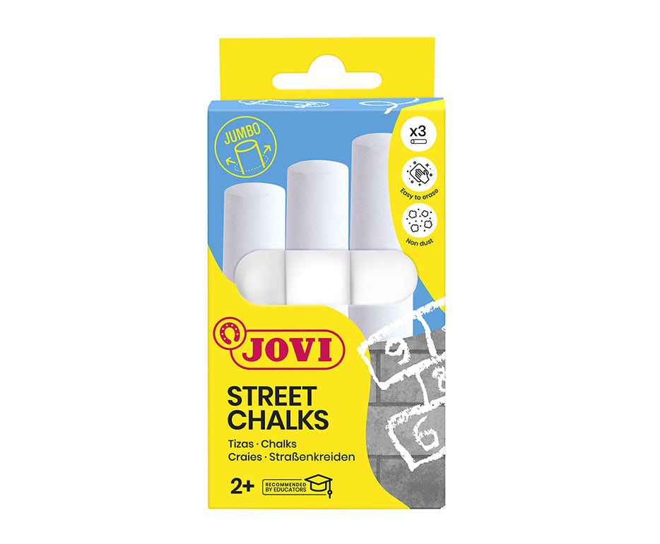 JOVI krede za asfalt jumbo, 3 kom, bele