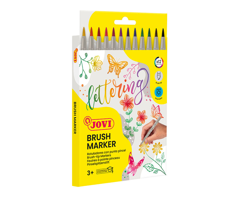 JOVI Lettering akvarel flomasteri sa vrhom u obliku četkice 12 kom