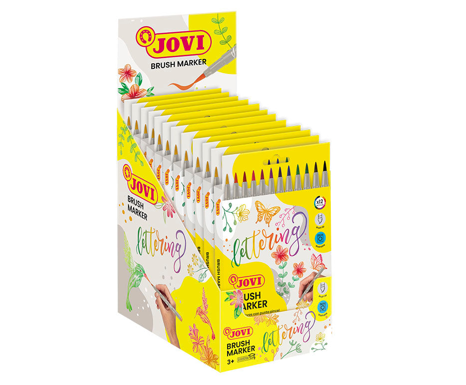 JOVI Lettering akvarel flomasteri sa vrhom u obliku četkice 12 kom