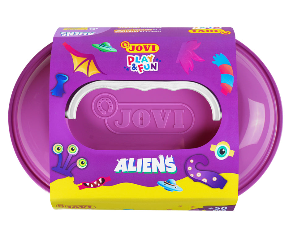 JOVI Play&Fun prirodni plastelin u koferčetu Aliens - 50 kom