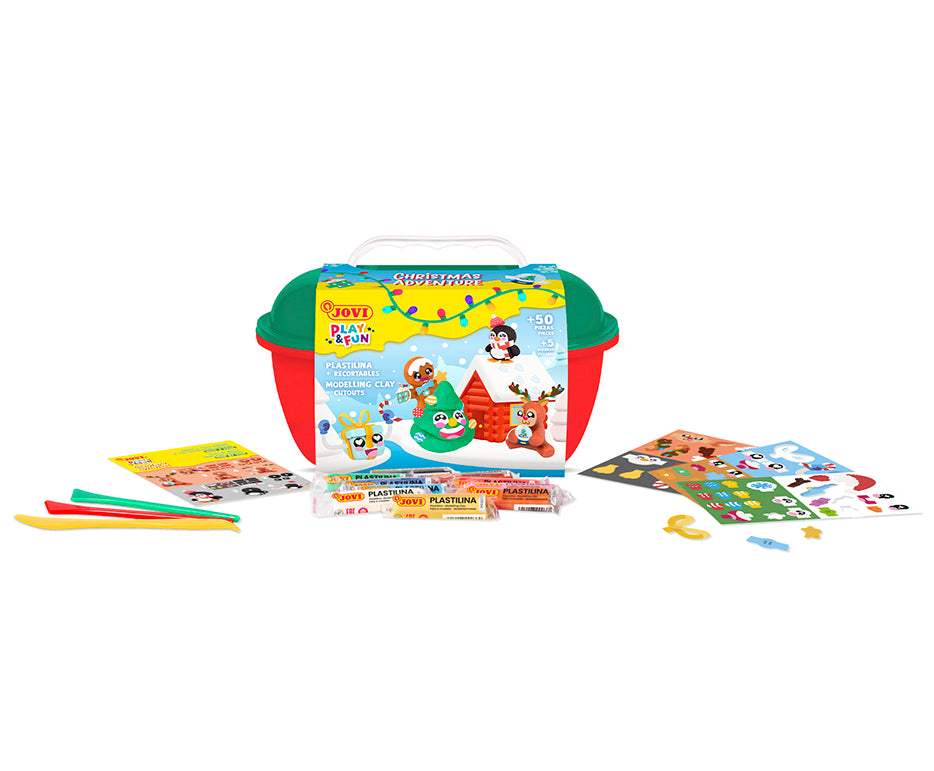 JOVI Play&Fun prirodni plastelin u koferčetu Christmas Adventure