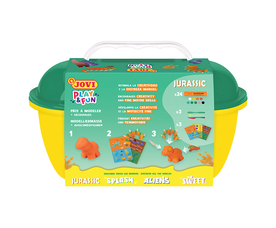 JOVI Play&Fun prirodni plastelin u koferčetu Jurassic – set sa priborom