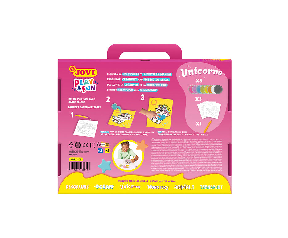 Set za slikanje peskom JOVI Play&Fun Unicorns - 12 kom