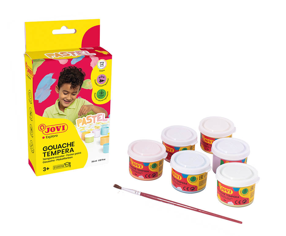 JOVI Premium pastelne tempera boje 6 x 35 ml sa četkicom