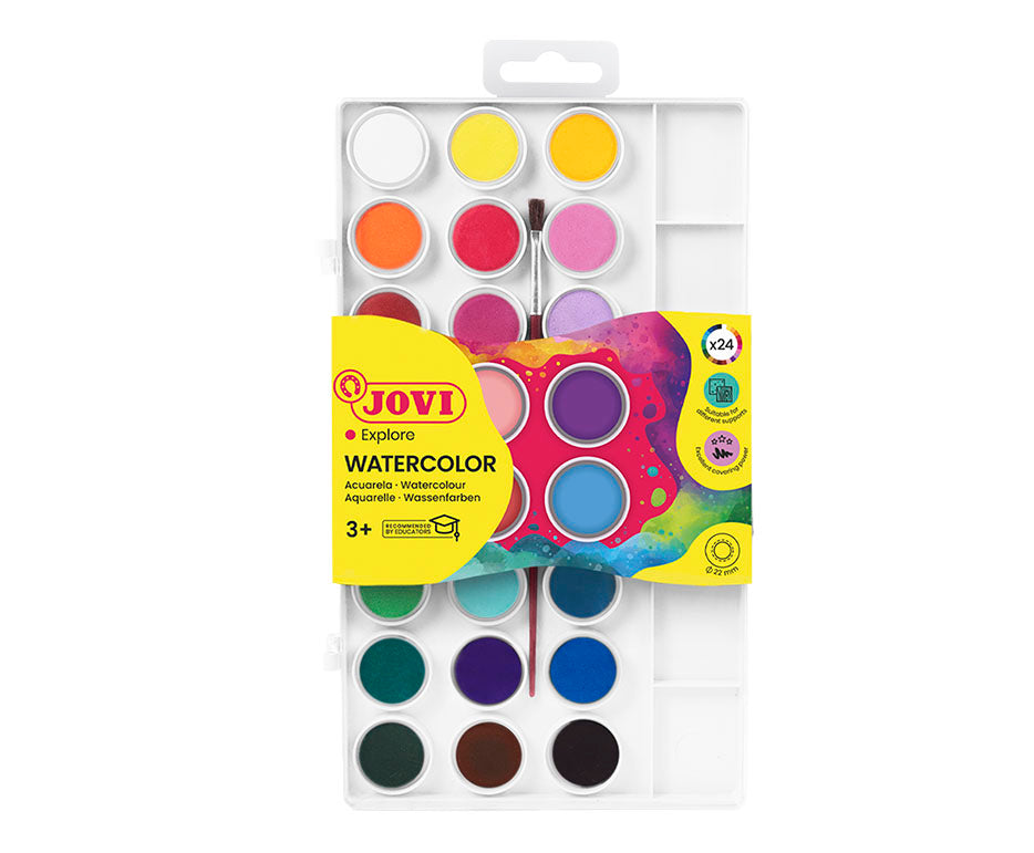 JOVI vodene boje 24 kom sa četkicom (prečnik 22 mm)