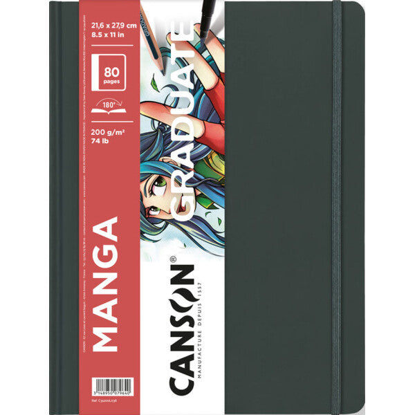 Knjiga skica Canson Graduate Art Book Manga 200 g/m², 80 listova, 21,6 x 27,9 cm, tvrdi povez