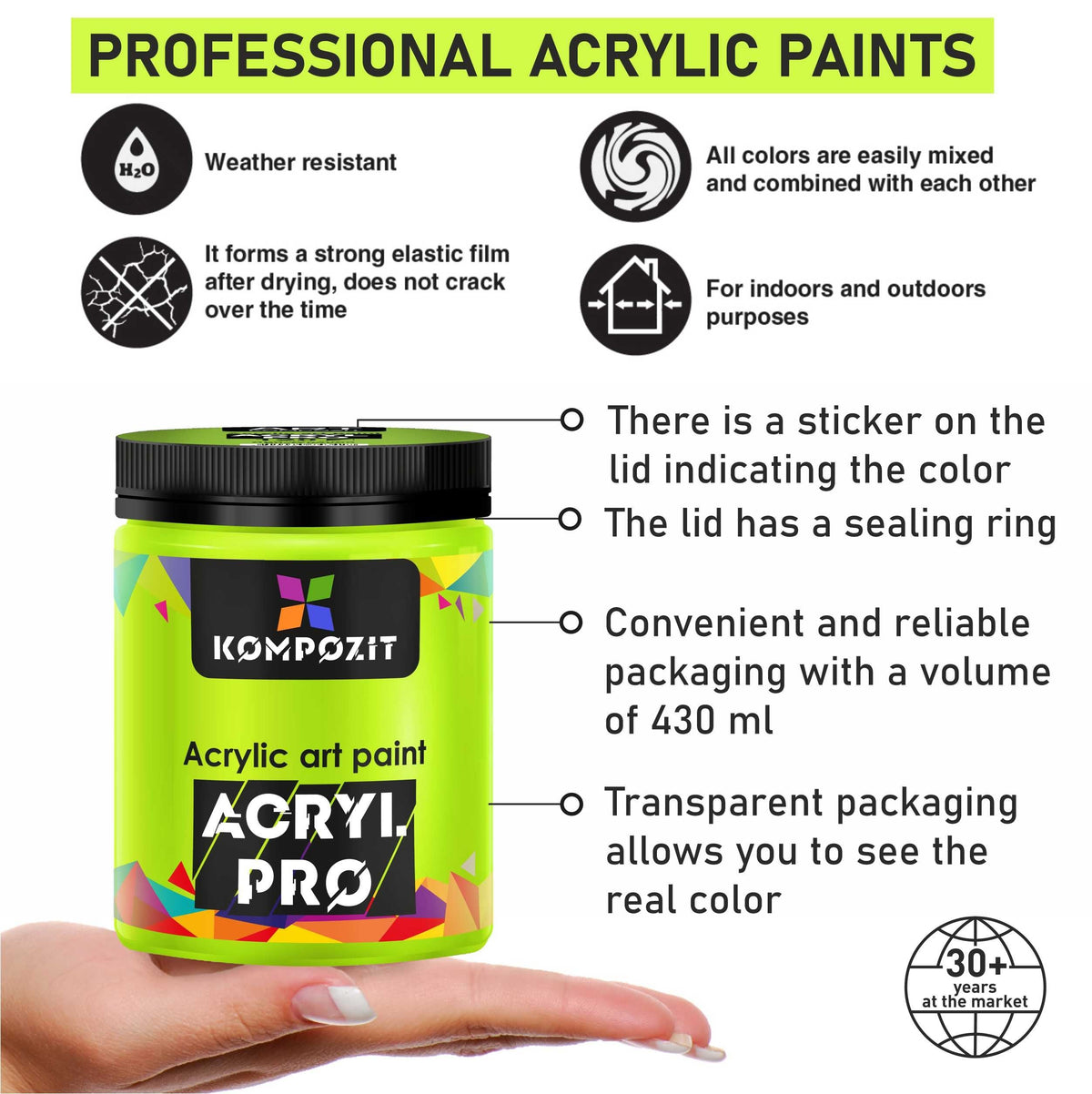 Akrilna boja ACRIL PRO ART Kompozit 430 ml