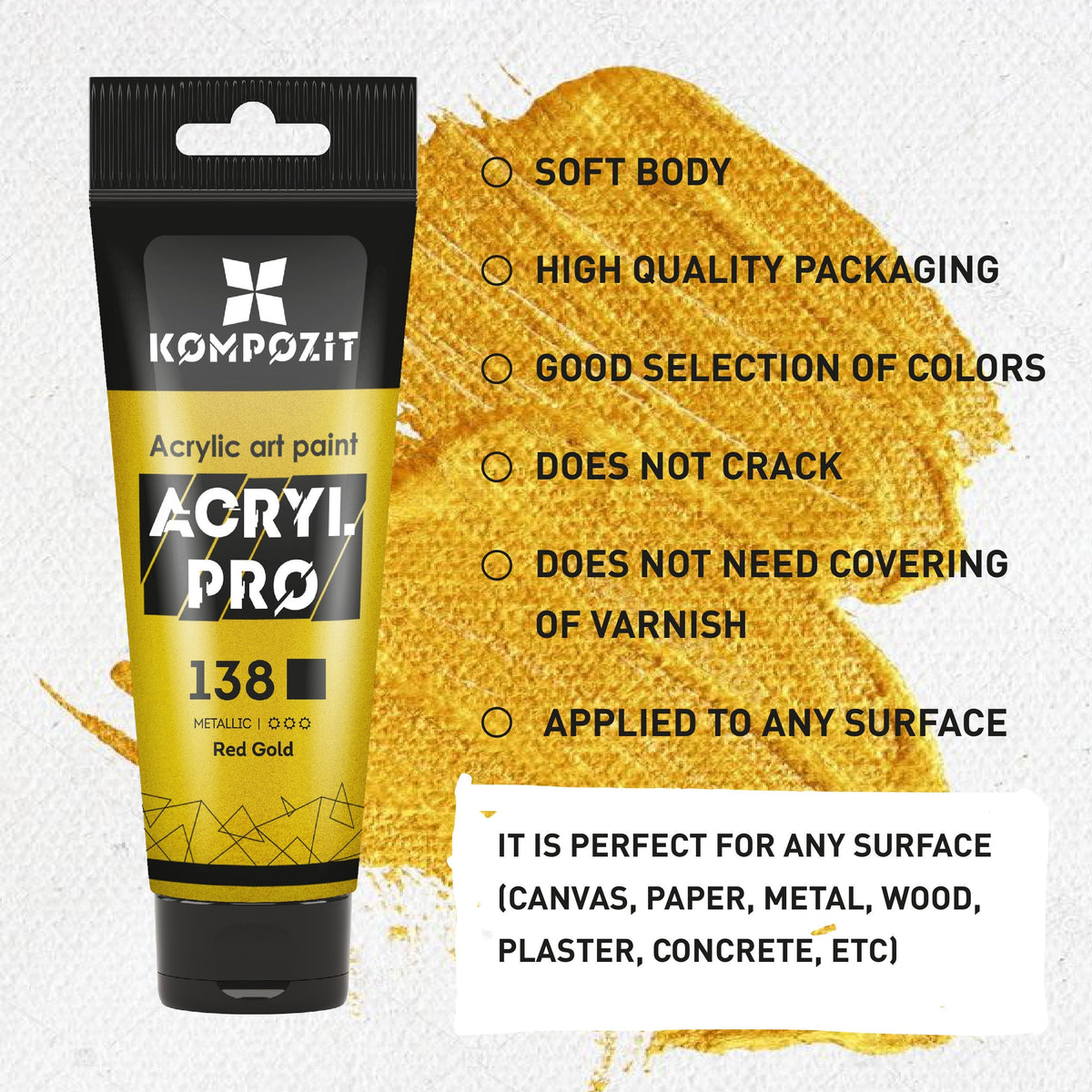 Metalik akrilna boja ACRIL PRO ART Kompozit 75 ml