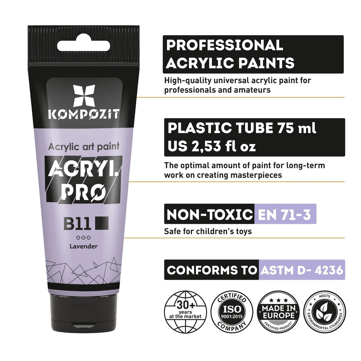 Pastelna akrilna boja ACRIL PRO ART Kompozit 75 ml