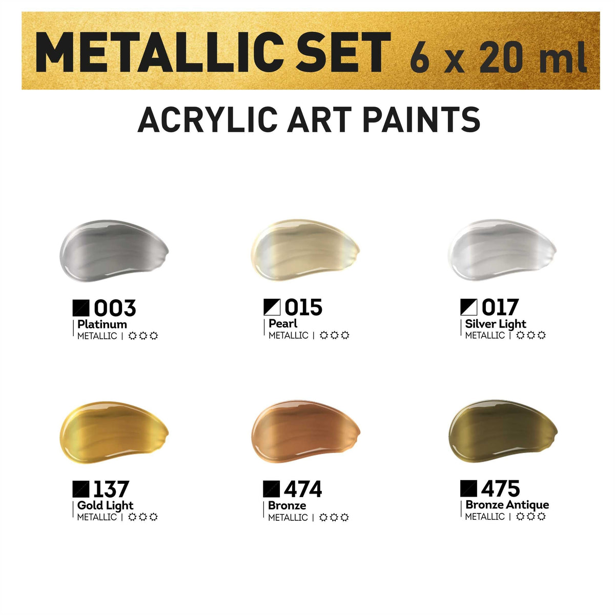 ACRIL PRO set metalik akrilnih boja