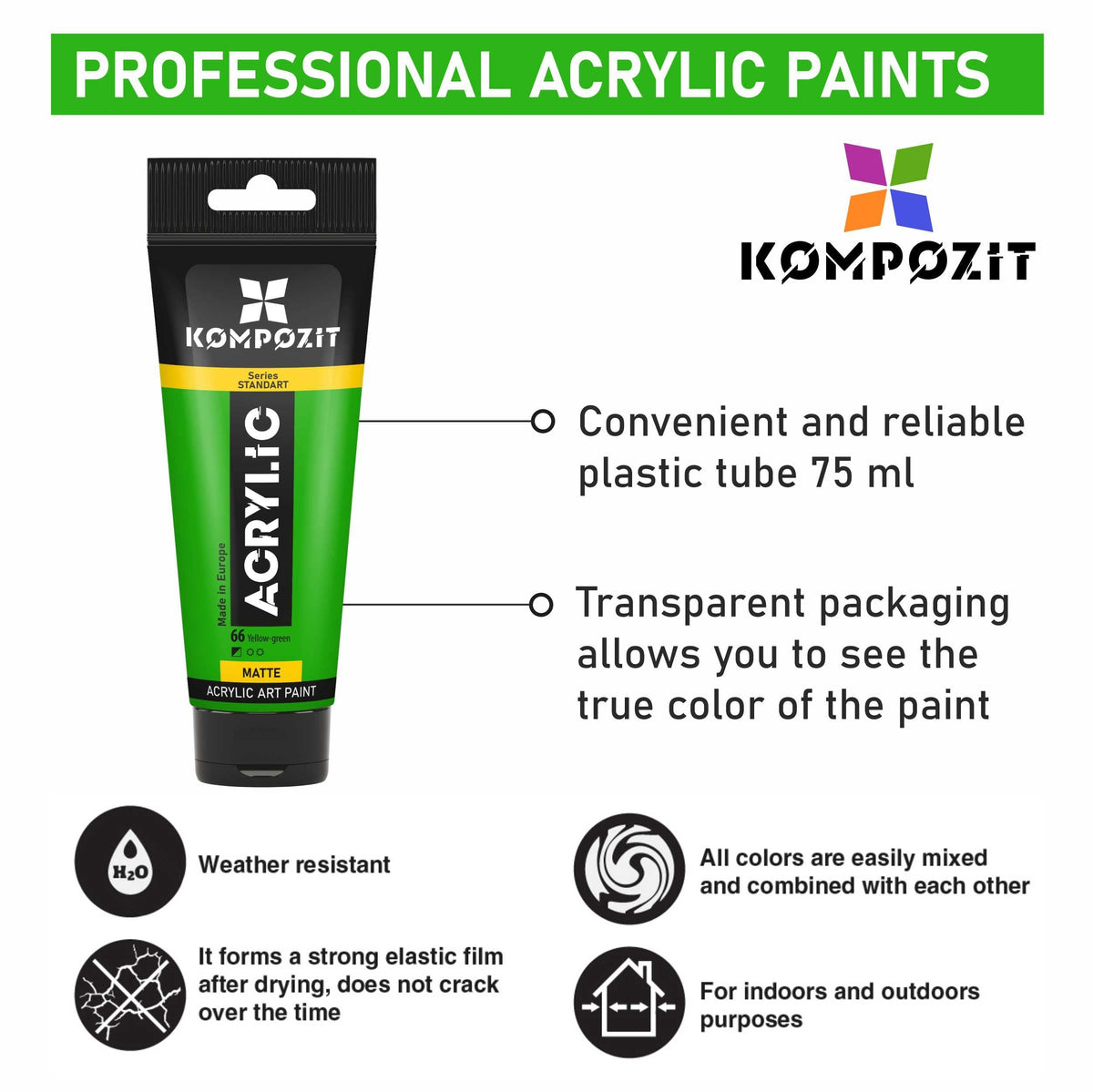 Akrilna boja Kompozit STANDART Fluorescent 75 ml