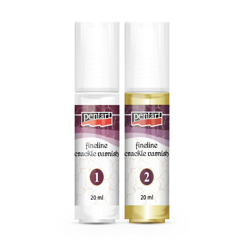 Krakel lak Pentart Fineline sa finim pukotinama, dvokomponentni, 2x 20 ml set