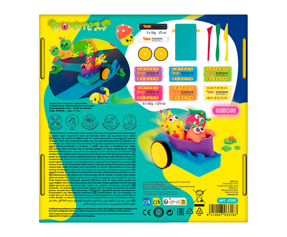 Kreativni set za modelovanje Jovi Tech Crazy Cars Čudovišta - 14 kom