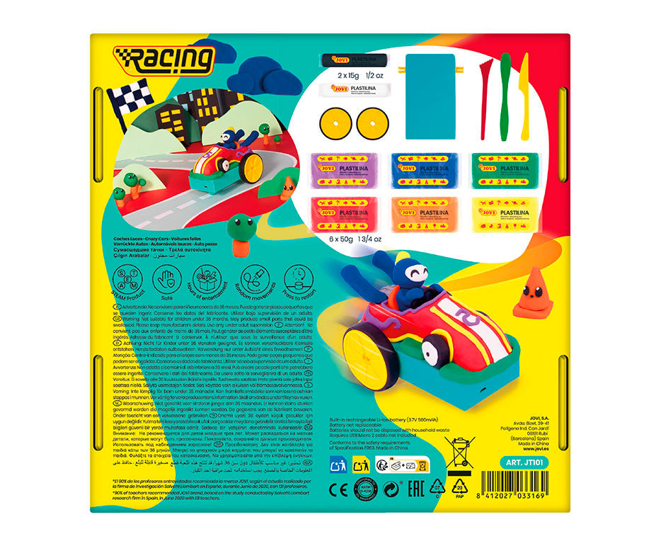 Kreativni set za modelovanje JOVI Tech Crazy Cars Trke 14 kom