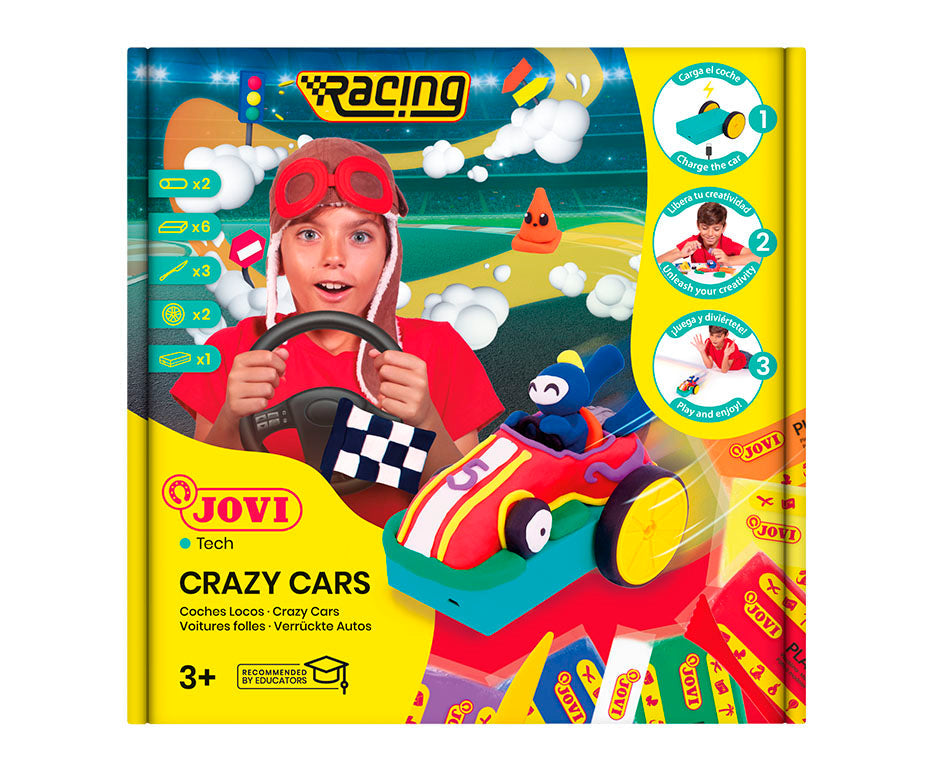 Kreativni set za modelovanje JOVI Tech Crazy Cars Trke 14 kom