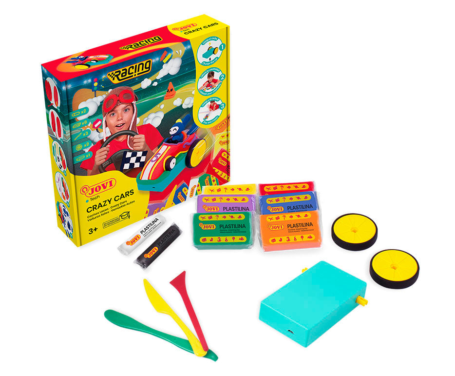 Kreativni set za modelovanje JOVI Tech Crazy Cars Trke 14 kom