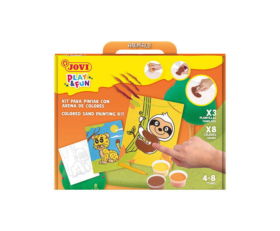 Kreativni set za slikanje peskom JOVI Play&Fun Životinje – 12 delova