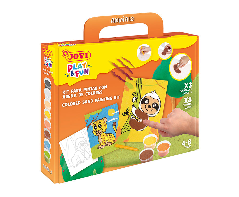 Kreativni set za slikanje peskom JOVI Play&Fun Životinje – 12 delova