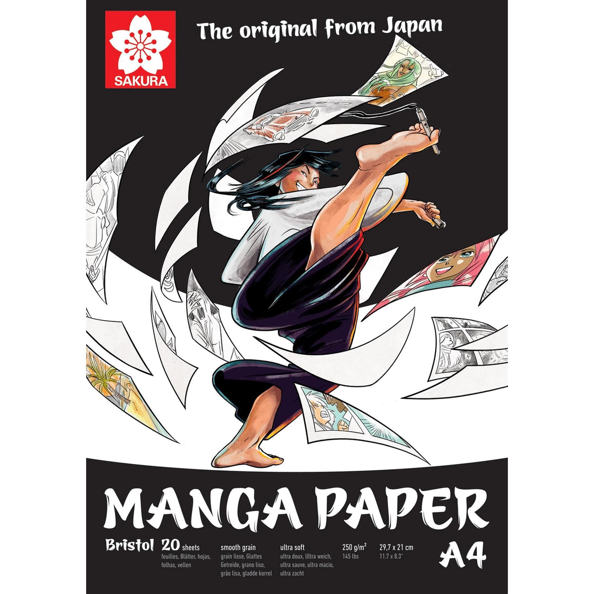 Manga blok SAKURA 250 g/m² A5 – A3 - 20 listova