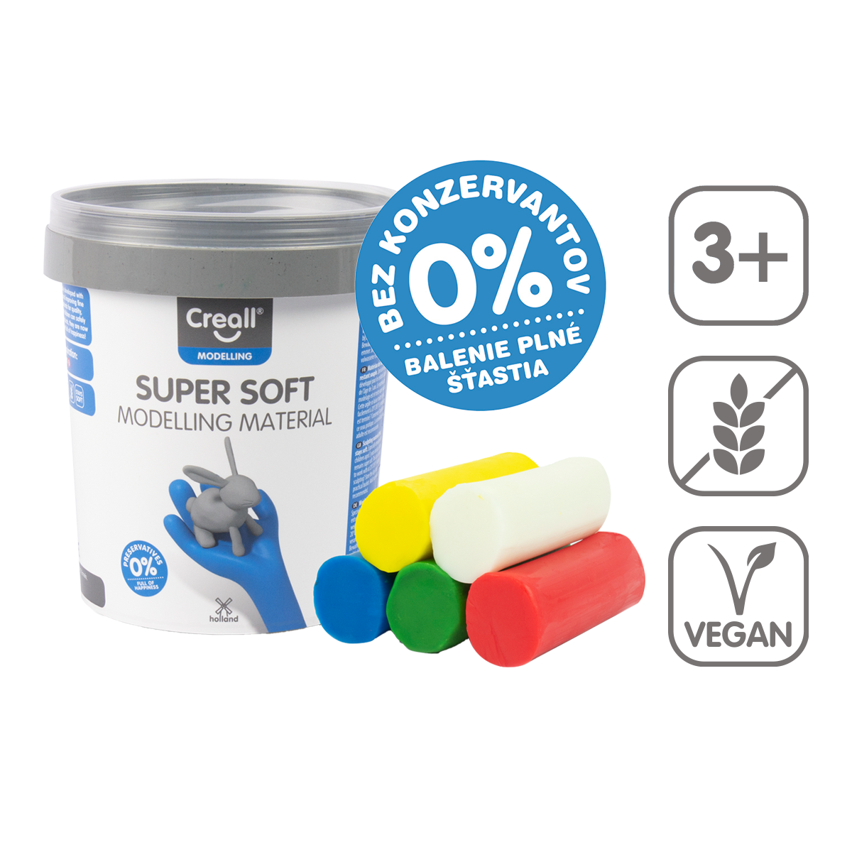 Masa za modelovanje Creall Super soft 5 × 90 g u posudici, miks boja