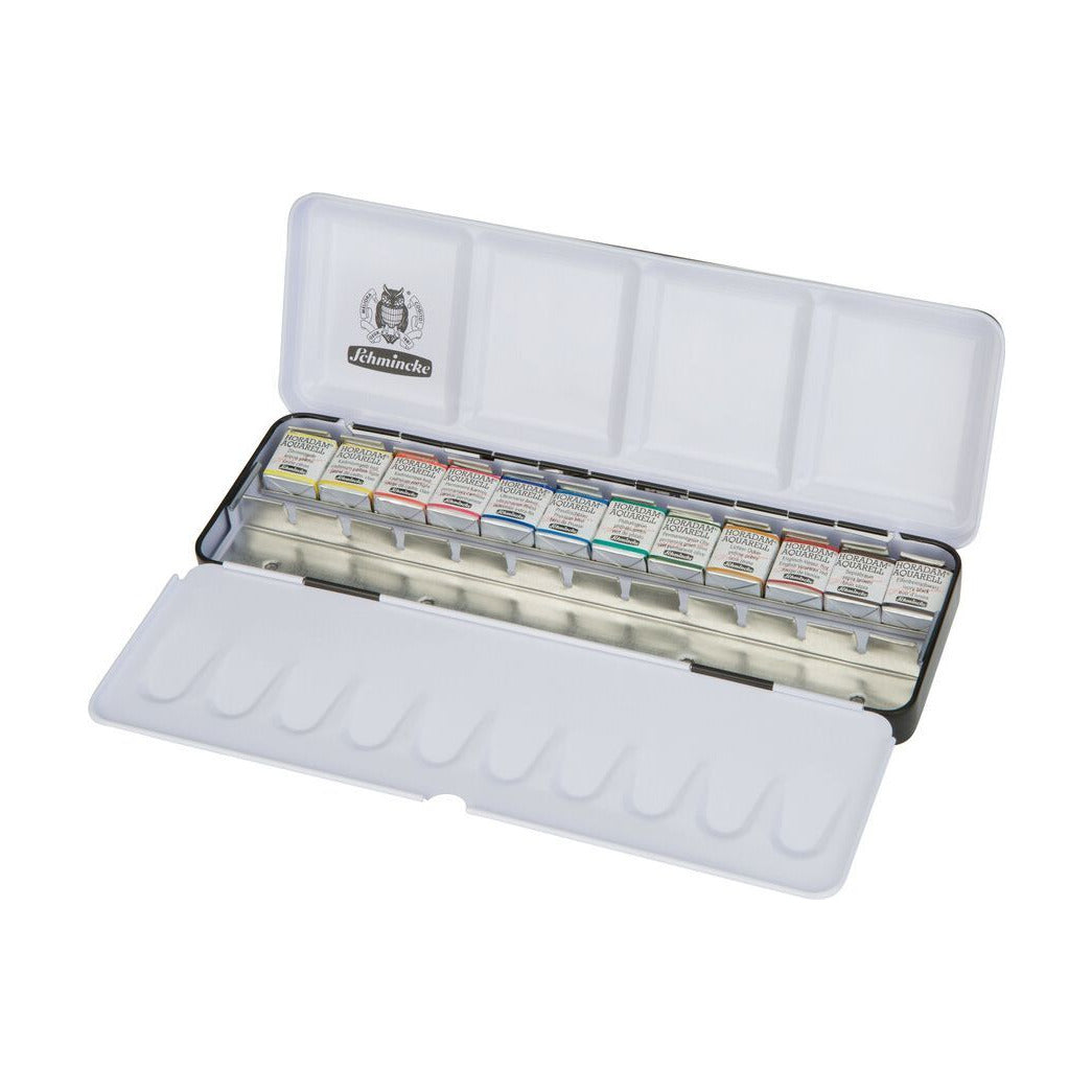 Metalni akvarel set Schmincke HORADAM, 12 x 1/2 posudica sa dodatnim prostorom