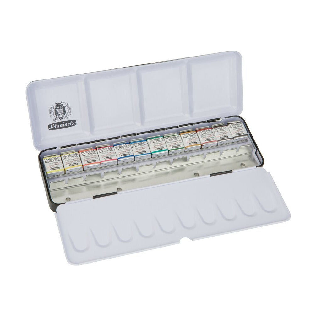 Metalni akvarel set Schmincke HORADAM, 12 x 1/2 posudica sa dodatnim prostorom