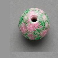 Okrugle staklene perle sa efektom mermera 8 mm – 15 kom – menta-roze