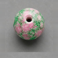 Okrugle staklene perle sa efektom mermera 8 mm – 15 kom – menta-roze