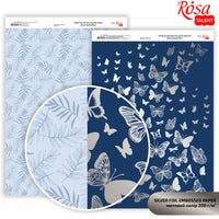 Papiri za scrapbooking Butterflies A4 – srebrni leptiri