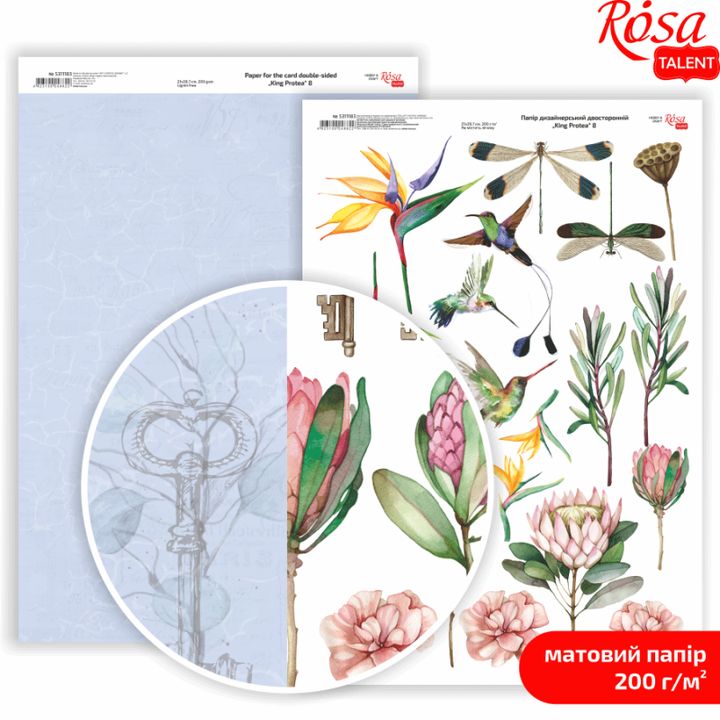 Papiri za scrapbooking King Protea A4 – No. 8