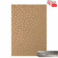 Papiri za scrapbooking sa metalik elementima A4 – srebrna srca