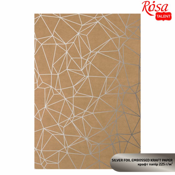 Papiri za scrapbooking sa metalik elementima A4 | različiti motivi - srebrni poligon