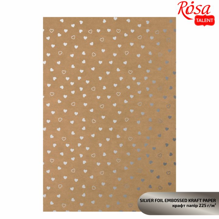 Papiri za scrapbooking sa metalik elementima A4 | različiti motivi - srebrna srca
