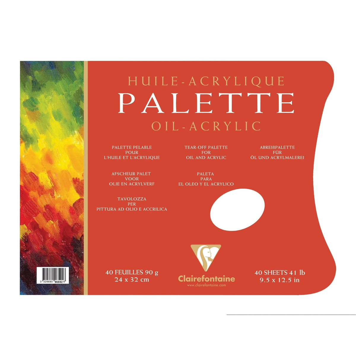Papirna slikarska paleta Clairefontaine 90 g/m2 - 24 x 32 cm, 40 listova