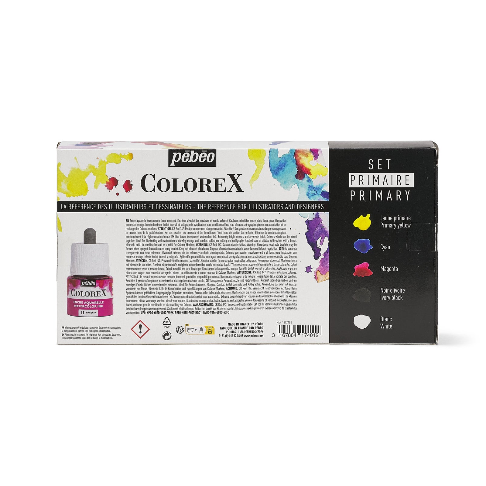 Pebeo Colorex set akvarel mastila 5 x 45 ml