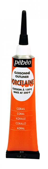Pebeo Porcelaine 150 reljefna kontura za porcelan 20 ml – Koralna