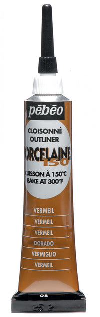 Pebeo Porcelaine 150 reljefna kontura za porcelan 20 ml – Vermejl zlatna