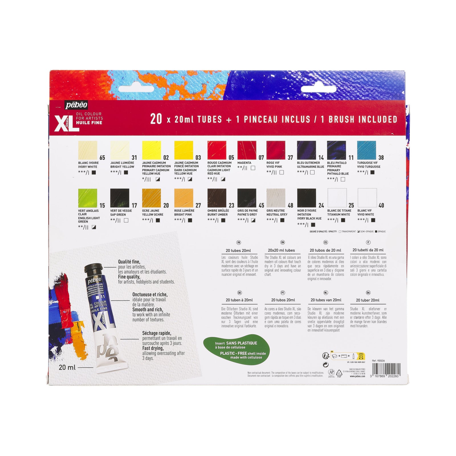 Pebeo Studio XL set uljanih boja 20 x 20 ml sa četkicom