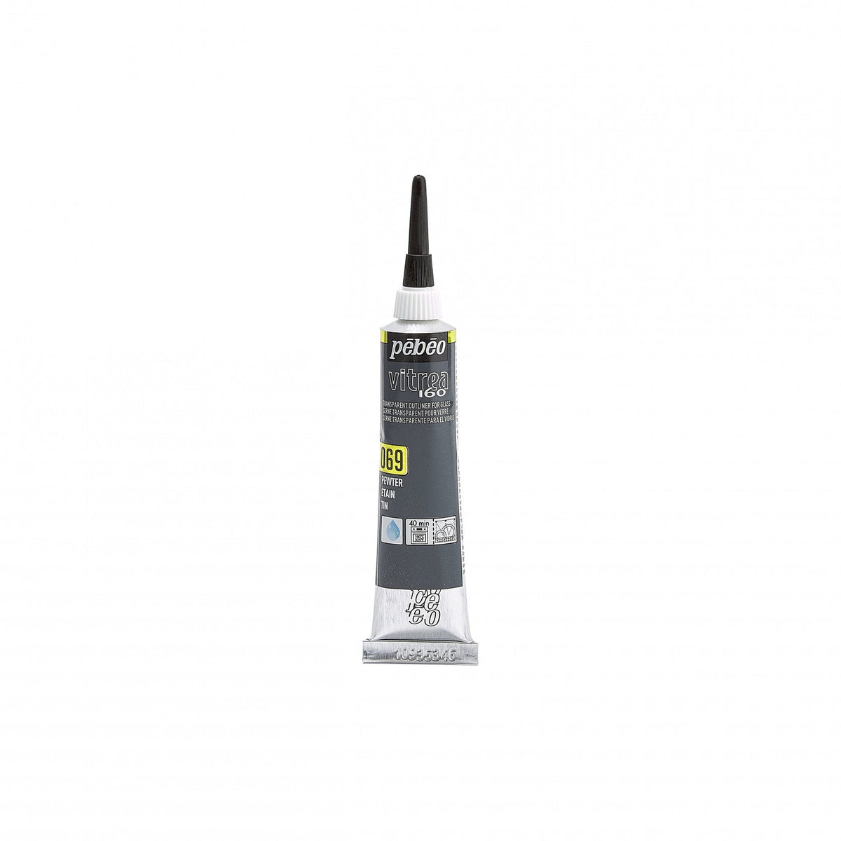 Pebeo Vitrea 160 kontura za staklo 20 ml – Kalaj (Pewter)