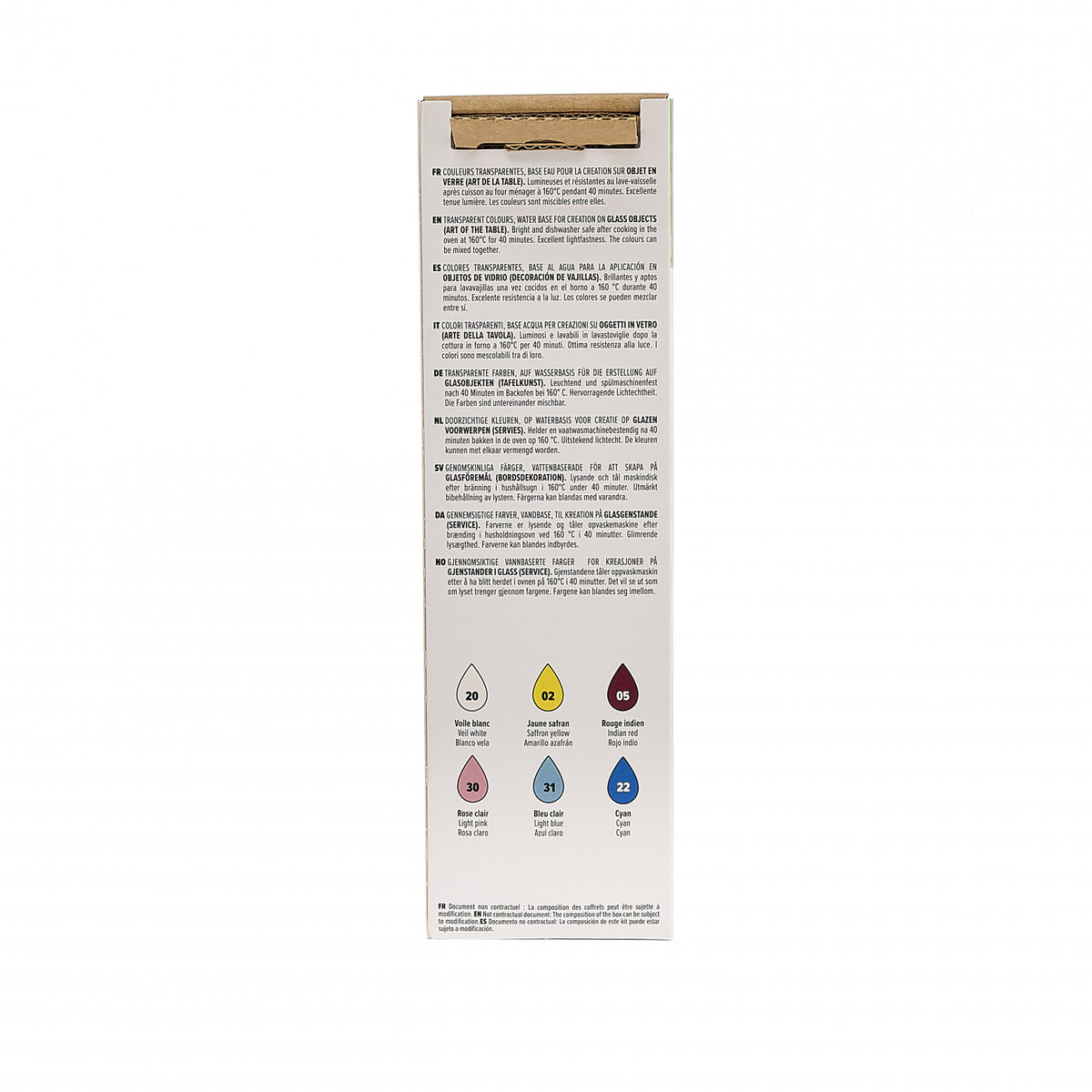 Pebeo Vitrea 160 set boja za staklo 6 x 20 ml