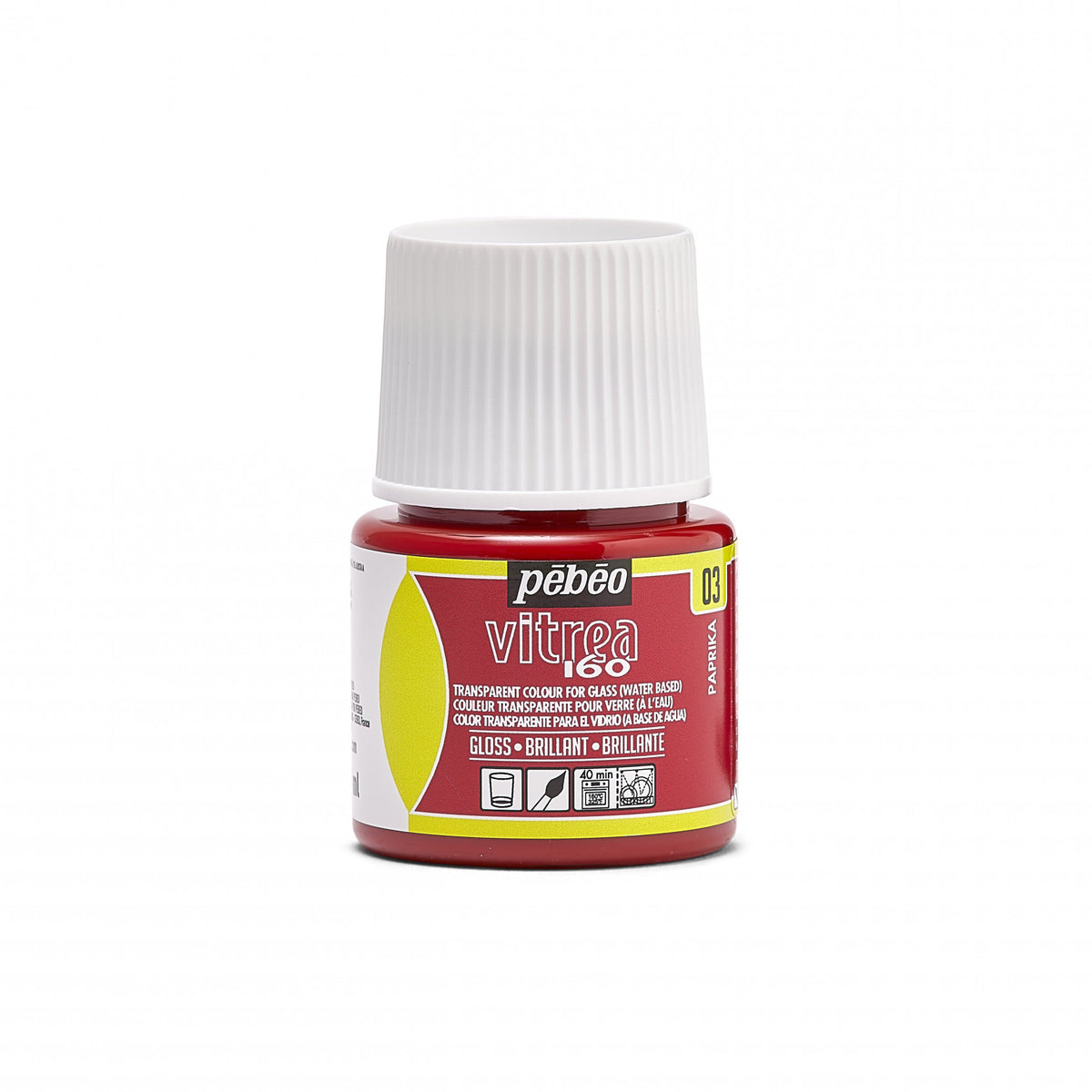 Boja za staklo i vitraž Pebeo Vitrea 160 sjajna 45 ml – Paprika