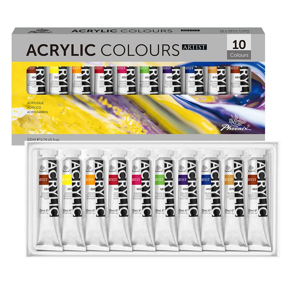 Phoenix Artist set akrilnih boja 10 x 22 ml