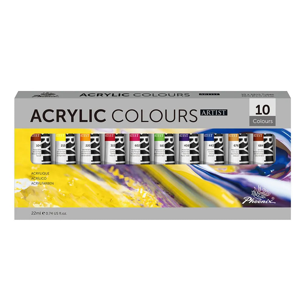 Phoenix Artist set akrilnih boja 10 x 22 ml